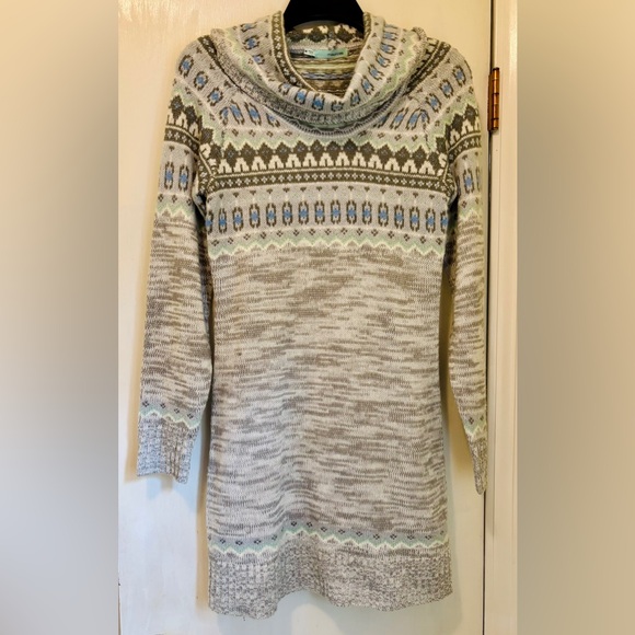 Maurices Gray Blue Knit Long Sleeve sweater Dress Winter size Medium - Picture 1 of 5